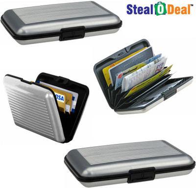 

Stealodeal 4 pc Grey Slim & Secure 6 Card Holder(Set of 4, Grey)