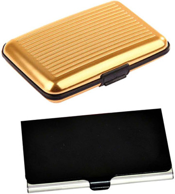 

Shine Fashion 15 Card Holder(Set of 2, Black, Silver, Gold)
