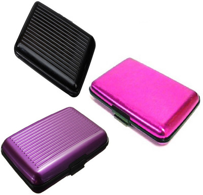 

FASTOP Set of 3 FASTOP® ATM Card Business ID Card Holder Credit Card and Debit card Wallet Holder Aluminum Security Wallet RFID Protection 6 Card Holder(Set of 3, Multicolor)