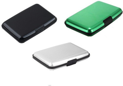 

FASTOP ATM Card Holder Aluminum Metal Case Box, Hard Case, Holder Business Card ID Wallet, credit and debit card holder 6 Card Holder(Set of 3, Multicolor)
