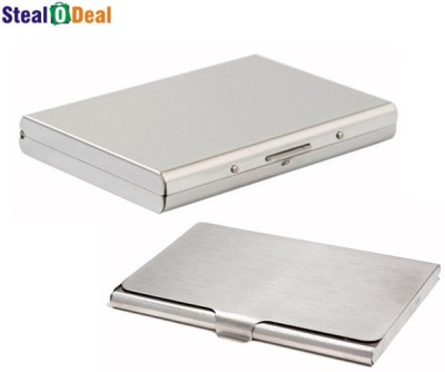 StealODeal Business Purpose Visa With Steel 6 Card Holder(Set of 2, Silver)