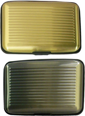 

AVIKZ 6 Card Holder(Set of 2, Silver, Gold)