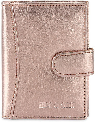 

Hide & Sleek Soft Leather 20 Card Holder(Set of 1, Gold)