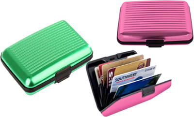 

Alexus 6 Card Holder(Set of 2, Green, Pink)
