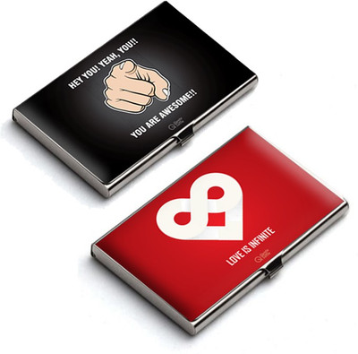 

QuoteSutra 10 Card Holder(Set of 2, Black, Red)