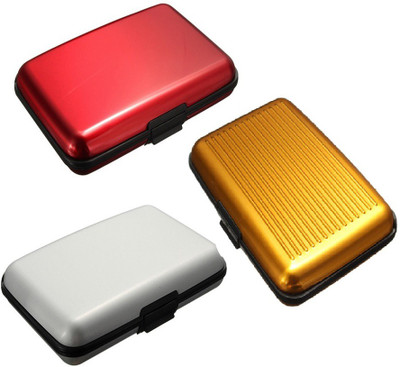 

FASTOP Set of 3 FASTOP® ATM Card Business ID Card Holder Credit Card and Debit card Wallet Holder Aluminum Security Wallet RFID Protection 6 Card Holder(Set of 3, Multicolor)