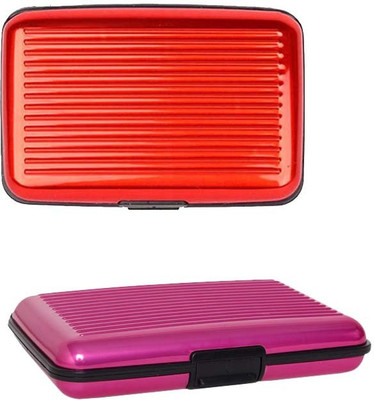 

Shine Fashion Men's 6 Card Holder(Set of 2, Pink, Red)
