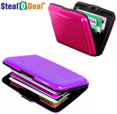 

Stealodeal Pink and Purple Security Credit/Debit 6 Card Holder(Set of 2, Pink, Purple)