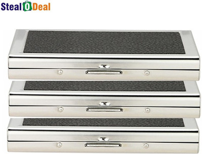 

Stealodeal Black Piece Metal Leather 6 Card Holder(Set of 3, Black)