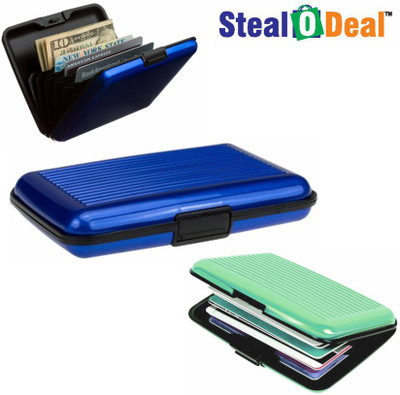 

Stealodeal 2pc Blue with Green Security Credit/Debit 6 Card Holder(Set of 3, Blue, Green)