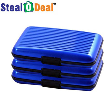 

Stealodeal 3pc Blue Security Credit/Debit 6 Card Holder(Set of 3, Blue)