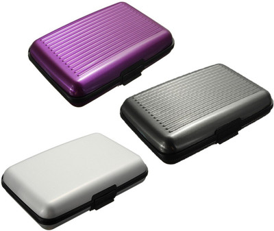 

FASTOP Set of 3 FASTOP® ATM Card Business ID Card Holder Credit Card and Debit card Wallet Holder Aluminum Security Wallet RFID Protection 6 Card Holder(Set of 3, Multicolor)