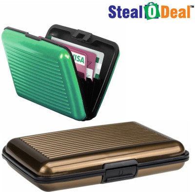 

Stealodeal Green and Brown Security Credit/Debit 6 Card Holder(Set of 2, Green, Brown)