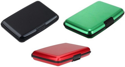 

FASTOP ATM Card Holder Aluminum Metal Case Box, Hard Case, Holder Business Card ID Wallet, credit and debit card holder 6 Card Holder(Set of 3, Multicolor)