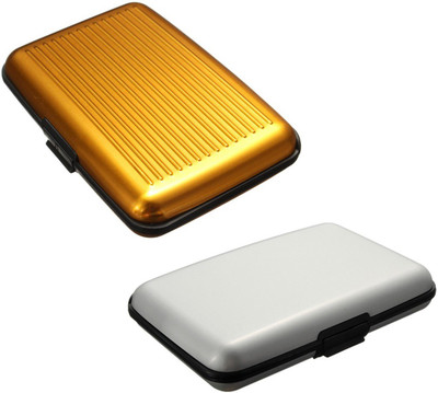 

FASTOP Set of 2 FASTOP® ATM Card Business ID Card Holder Credit Card and Debit card Wallet Holder Aluminum Security Wallet RFID Protection 6 Card Holder(Set of 2, Multicolor)