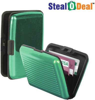 

Stealodeal 2 pc Green Aluma Aluminium Cash Credit 6 Card Holder(Set of 2, Green)