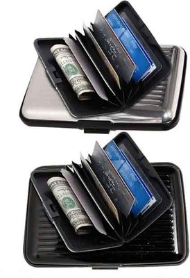 

Chevron 6 Card Holder(Set of 2, Black, Silver)
