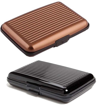 

Shine Fashion Men's 6 Card Holder(Set of 2, Brown, Black)