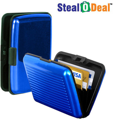 

Stealodeal 2 pc Blue Aluma Aluminium Cash Credit 6 Card Holder(Set of 2, Blue)