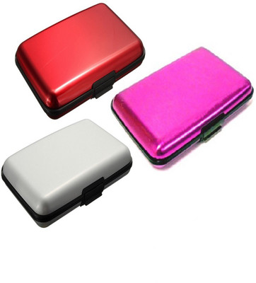 

FASTOP Set of 3 FASTOP® ATM Card Business ID Card Holder Credit Card and Debit card Wallet Holder Aluminum Security Wallet RFID Protection 6 Card Holder(Set of 3, Multicolor)