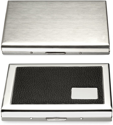 

Billiondeal High Quality | Combo of 2 | Steel Plain Aluminium Silver ATM And 1 Steel Card Holder And 1 Black Case Steel ATM Card Holder 6 Card Holder(Set of 2, Silver)