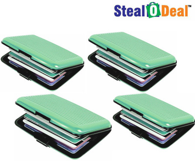 

Stealodeal 4 pc Green Slim & Secure 6 Card Holder(Set of 4, Green)