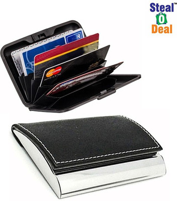

Stealodeal Black Side Elegant Visiting With Plastic Aluma 20 Card Holder(Set of 2, Black, Multicolor)