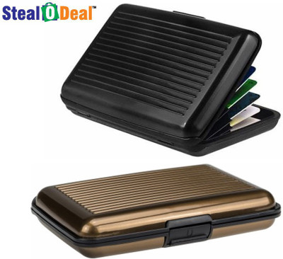

Stealodeal Black and Brown Security Credit/Debit 6 Card Holder(Set of 2, Black, Brown)