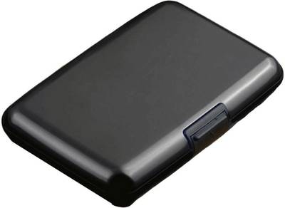 FASTOP Business Card, ATM Card, Credit Card Wallet Holder Aluminum Metal Case Box, Blocking Hard Case Holder  Silver premium 6 Card Holder