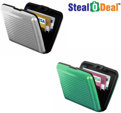 

Stealodeal Grey and Green Security Credit/Debit 6 Card Holder(Set of 2, Grey, Green)