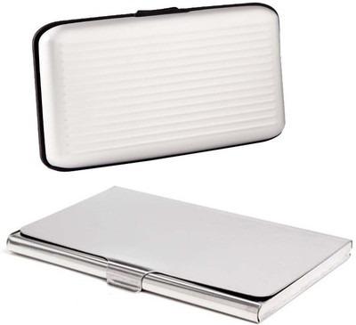 Shine Fashion 20 Card Holder(Set of 2, Silver)