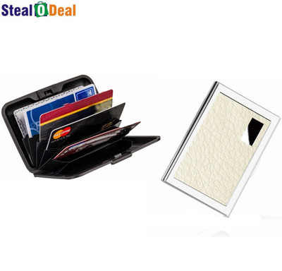 

Stealodeal White Metal Waterproof Business Atm With Multicolor Plastic Aluma 6 Card Holder(Set of 2, White, Multicolor)