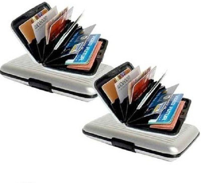 

Squeeze Card Wallet Collection 6 Card Holder(Set of 2, Silver)