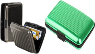

Alexus 6 Card Holder(Set of 2, Grey, Green)
