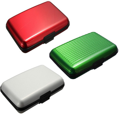 

FASTOP Set of 3 FASTOP® ATM Card Business ID Card Holder Credit Card and Debit card Wallet Holder Aluminum Security Wallet RFID Protection 6 Card Holder(Set of 3, Multicolor)