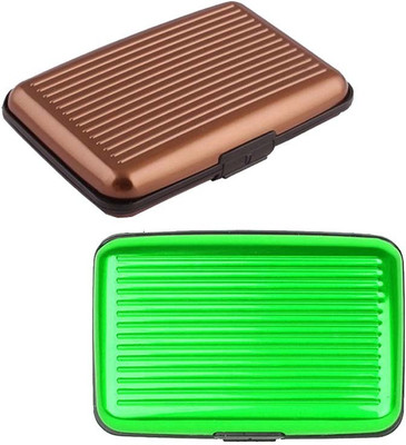 

Shine Fashion Men's 6 Card Holder(Set of 2, Brown, Green)