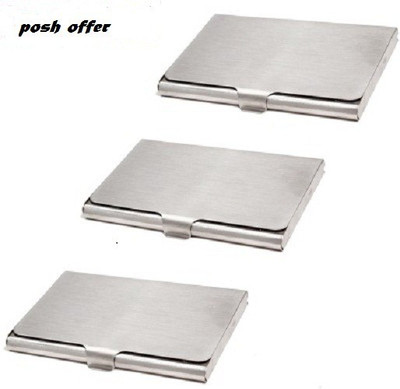

Posh Offer Silver Plated Business Case 6 Card Holder(Set of 3, Silver)