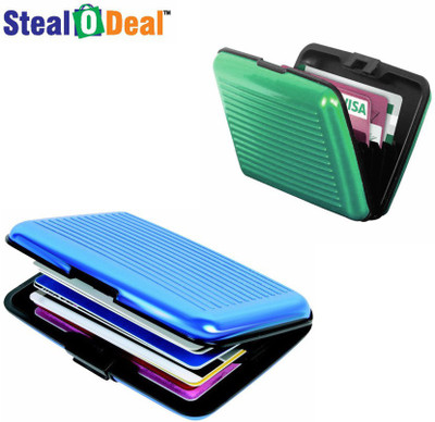 

Stealodeal Blue and Green Security Credit/Debit 6 Card Holder(Set of 2, Blue, Green)