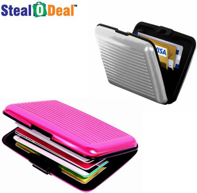

Stealodeal Grey and Pink Security Credit/Debit 6 Card Holder(Set of 2, Grey, Pink)