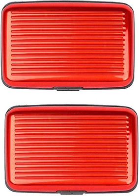 

Shine Fashion Men's 6 Card Holder(Set of 2, Red)
