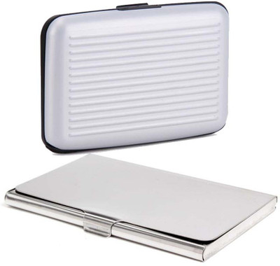 

Shine Fashion 20 Card Holder(Set of 2, Silver, White)