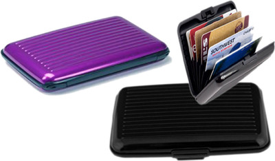 

Alexus 6 Card Holder(Set of 2, Black, Purple)