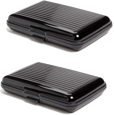 

Shine Fashion Men's 6 Card Holder(Set of 2, Black)