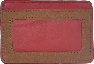 

Justanned 3 Card Holder(Set of 1, Red, Tan)
