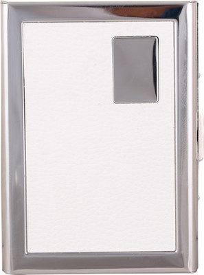 

Zblack Leather with Steel Visiting 6 Card Holder(Set of 1, White)