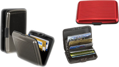 

Alexus 6 Card Holder(Set of 2, Grey, Red)