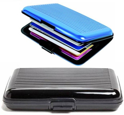 

Adino Security Credit/Debit 6 Card Holder(Set of 2, Blue, Black)