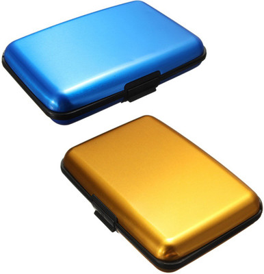 

FASTOP Set of 2 FASTOP® ATM Card Business ID Card Holder Credit Card and Debit card Wallet Holder Aluminum Security Wallet RFID Protection 6 Card Holder(Set of 2, Multicolor)