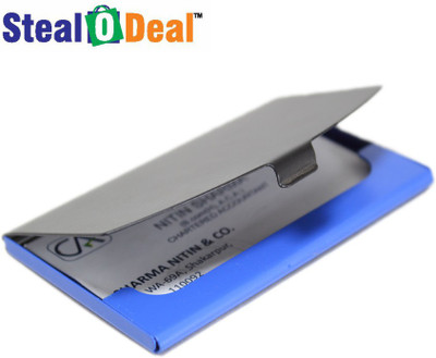 

Stealodeal Black and Blue Mix Color Stainless Steel 10 Card Holder(Set of 1, Black, Blue)
