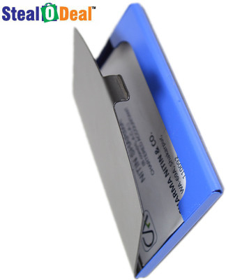 

Stealodeal Mix Color Black and Blue Stainless Steel With Plastic Multicolor 10 Card Holder(Set of 2, Black, Multicolor)